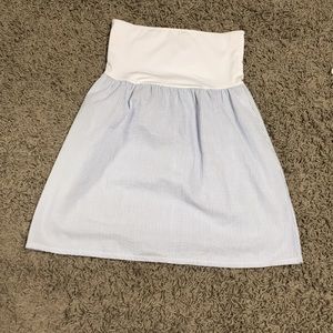 Strapless seersucker dress